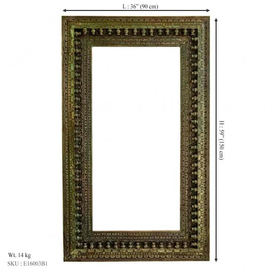 Antique Finished Rustic Greenish Mirror Frame