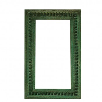Antique Finished Rustic French Green Mirror