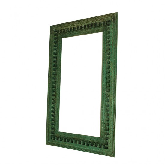 Antique Finished Rustic French Green Mirror