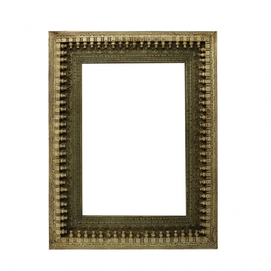 Antique Finished Ivory White and Fountain Grey Dual Tone Distressed Mirror