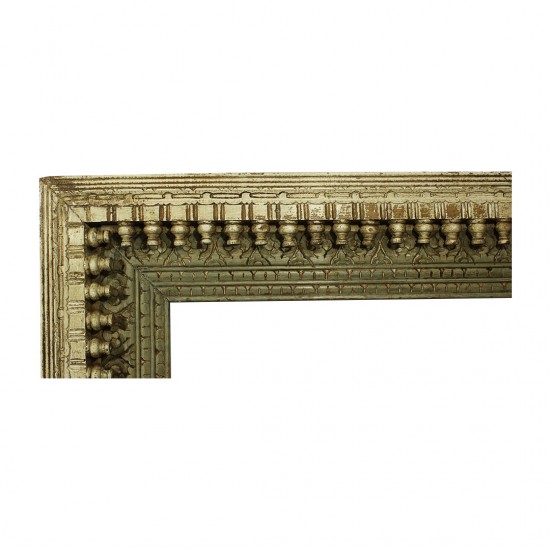Antique Finished Ivory White and Fountain Grey Dual Tone Distressed Mirror Antique Finished Ivory White and Fountain Grey Dual Tone Distressed Mirror