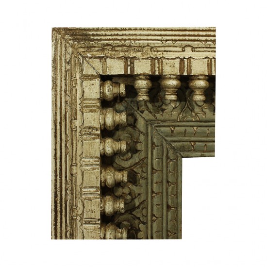 Antique Finished Ivory White and Fountain Grey Dual Tone Distressed Mirror Antique Finished Ivory White and Fountain Grey Dual Tone Distressed Mirror