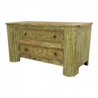 Distressed Green Side Board Drawer Cabinet