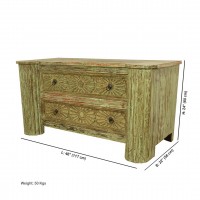 Distressed Green Side Board Drawer Cabinet