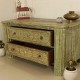 Distressed Green Side Board Drawer Cabinet