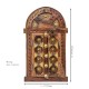 Wooden Window Shaped Wall Piece With Embossed Brass Art 11 x ht. 19 inches