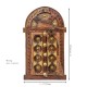 Wooden Window Shaped Wall Piece With Embossed Brass Art 11 x ht. 19 inches Wooden Window Shaped Wall Piece With Embossed Brass Art 11 x ht. 19 inches