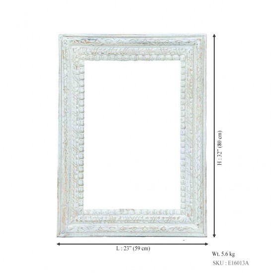 Distressed White - Craved Wooden Frame