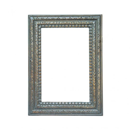 Distressed Grey Craved Wooden Frame