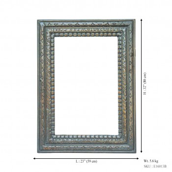 Distressed Grey Craved Wooden Frame