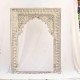 Jarokha Shaped Distressed White Craved Wooden Frame Jarokha Shaped Distressed White Craved Wooden Frame
