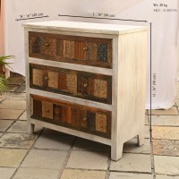 Distressed White Chest with Colourful Drawers 