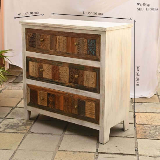 Distressed White Chest with Colourful Drawers Distressed White Chest with Colourful Drawers