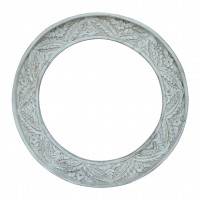 Distressed White Round Wooden Frame