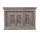Wooden Carved Side Board - Blue/ Pink Distressed Wooden Carved Side Board - Blue/ Pink Distressed