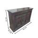 Wooden Carved Side Board - Blue/ Pink Distressed Wooden Carved Side Board - Blue/ Pink Distressed