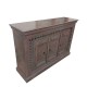Wooden Carved Side Board - Blue/ Pink Distressed Wooden Carved Side Board - Blue/ Pink Distressed