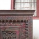 Wooden Carved Side Board - Blue/ Pink Distressed Wooden Carved Side Board - Blue/ Pink Distressed