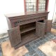 Wooden Carved Side Board - Blue/ Pink Distressed Wooden Carved Side Board - Blue/ Pink Distressed