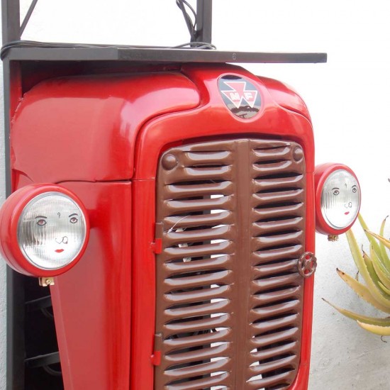 Farm Tractor inspired Bar Cabinet. Or use it as Curio or Book Shelf