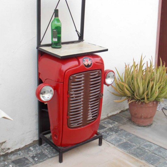 Farm Tractor inspired Bar Cabinet. Or use it as Curio or Book Shelf