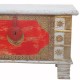 Treasure Box / Pitara Red-Grey Rustic Finish Brass Art Treasure Box / Pitara Red-Grey Rustic Finish Brass Art