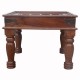 Ceramic Tile Art Brass Fitted Square Wooden Center Table Ceramic Tile Art Brass Fitted Square Wooden Center Table