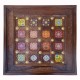 Ceramic Tile Art Brass Fitted Square Wooden Center Table Ceramic Tile Art Brass Fitted Square Wooden Center Table