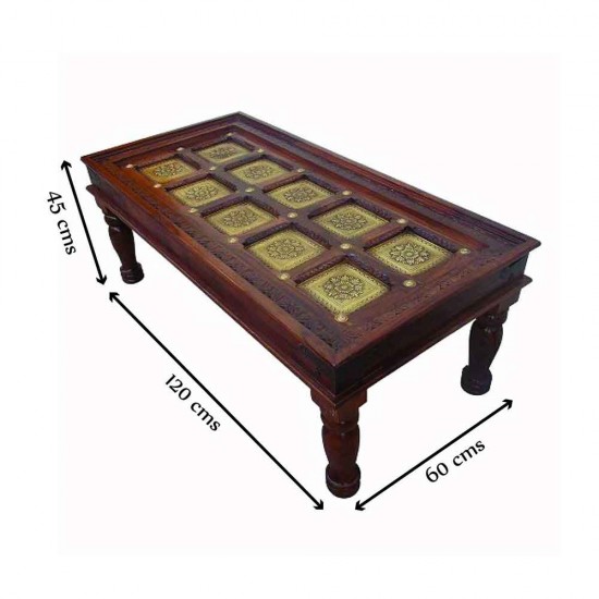 Table Rectangular Embossed Brass Art Table Rectangular Embossed Brass Art