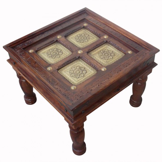 Table Square Embossed Brass Art Table Square Embossed Brass Art