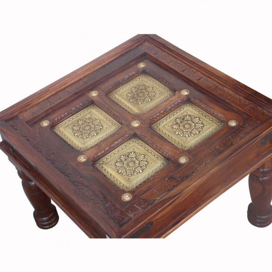 Table Square Embossed Brass Art Table Square Embossed Brass Art