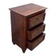 Rajwada Style Hand Carved Wooden Chest of Three Drawers with Decorative Brass Fittings Rajwada Style Hand Carved Wooden Chest of Three Drawers with Decorative Brass Fittings