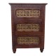 Rajwada Style Hand Carved Wooden Chest of Three Drawers with Decorative Brass Fittings Rajwada Style Hand Carved Wooden Chest of Three Drawers with Decorative Brass Fittings