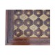 Wooden Center Table Rectangular Hand Carved Embellished with Embossed Brass Artwork 47 x 26 (Inches) Wooden Center Table Rectangular Hand Carved Embellished with Embossed Brass Artwork 47 x 26 (Inches)