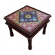 Ceramic Tile Art Square Shaped Wooden Center Table - 24"x24"