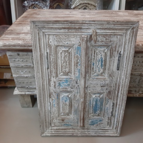 White Distressed Vintage Wooden Window      