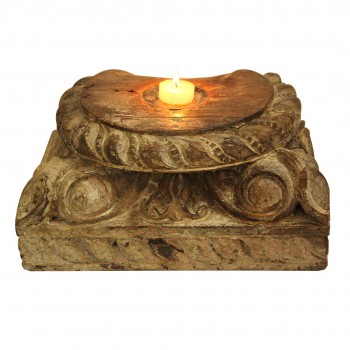 Classic Carved Wooden Piece - Candle Stand