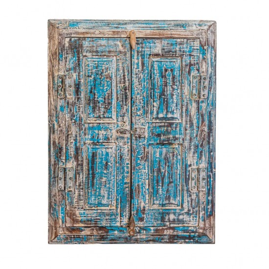 Blue and White Distress Vintage Wooden Window