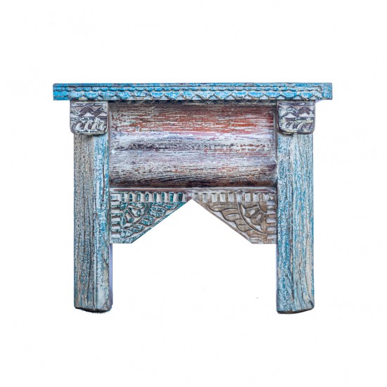 Distressed Finish Wooden Side Table  
