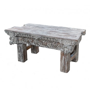Distressed White Vintage Side Table