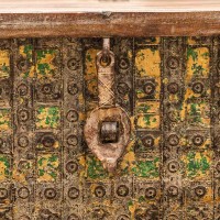 Handcrafted Yellow-Green Distressed Pitara Box