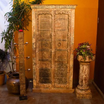 Rustic finish wooden cabinet vintage storage furniture