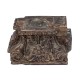 Antique Floral Wooden Carved  Block Candle Stand 