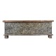 Antique White Wooden Carved Chest Box For Storage 45 x 16 x ht.17 inches