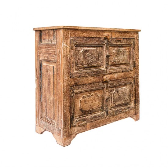 Antiqued Wooden Chest of Drawers 30 x 14 x ht. 28.5 Inches