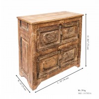 Antiqued Wooden Chest of Drawers 30 x 14 x ht. 28.5 Inches