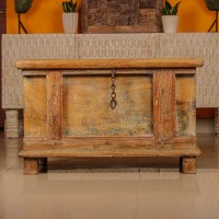 Antique style carved wooden sandok chest – handcrafted heritage décor