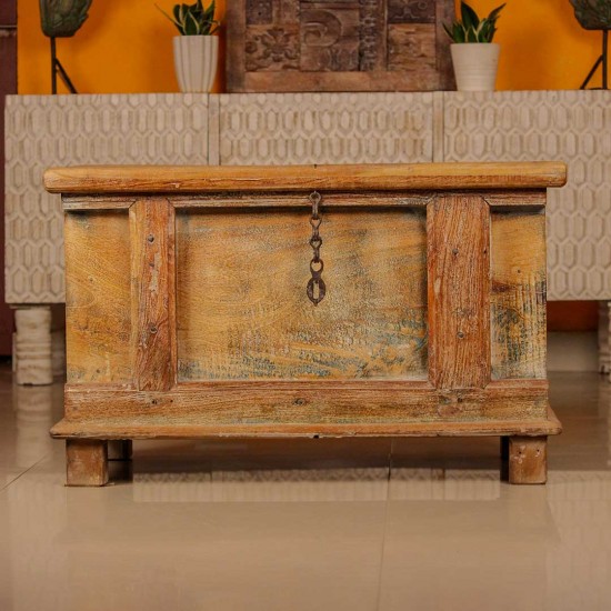 Antique style carved wooden sandok chest – handcrafted heritage décor