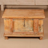 Antique style carved wooden sandok chest – handcrafted heritage décor