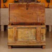 Antique style carved wooden sandok chest – handcrafted heritage décor